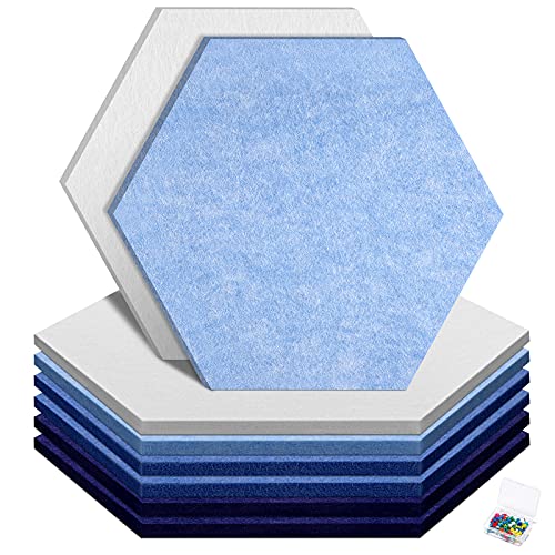 HyFanStr - Lavagna esagonale in feltro grande, 29 x 30 cm, bacheca esagonale per bacheca da parete con 30 spille, decorazione per ufficio, camera da letto, cucina