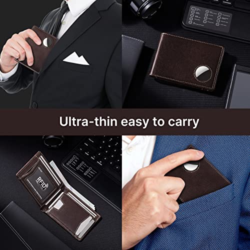 typecase Mens Wallet Card Holder: Pop Up Card Case, Premium Leather, Smart, Bifold, RFID Blocking, Slim, Minimalist, Thin, Front Pocket - 9-13 Card Capacitiy | ID Window | Money Clip (Brown)4