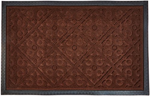 Alpine Neighbor Door Mat - Washable Indoor/Outdoor Low Profile Doormat - Entrance Rug Floor Mats for Front Outside Doors Scraper Clean Decor Rubber Shoes Doormats Garage Water Rugs (Dark Brown)