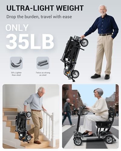 Image of 4 Wheel Heavy Duty Mobility Scooter 400 lb Capacity, Black