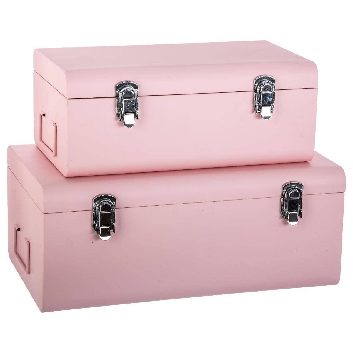 ATMOSPHERA CREATEUR D'INTERIEUR 2 Malles rectangulaires Cantine - Rose