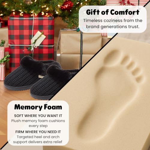Image of Dearfoams Women's Memory Foam Cozy Soft House Slippers Gifts for Women Hannah Knit Clog House Shoes