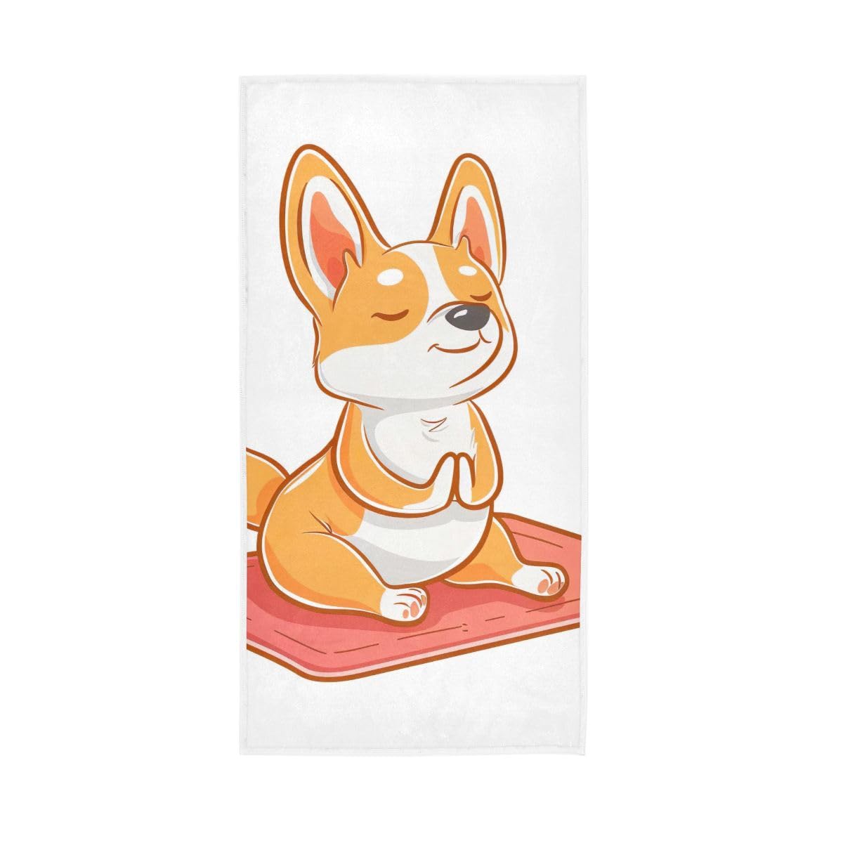 LSRCPD Cute Dog Doing Yoga Hand Towel, Bathroom Hand Towels Decorative 15 x 30 Inches