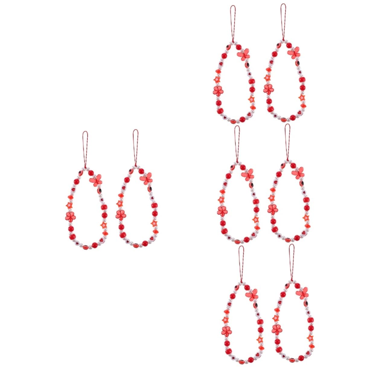 SHINEOFI Cadenas De Teléfono Con Cuentas De Ojo Suerte Decorativas Y Multiusos Para Smartphones Y Accesorios Rojo Y Blanco
