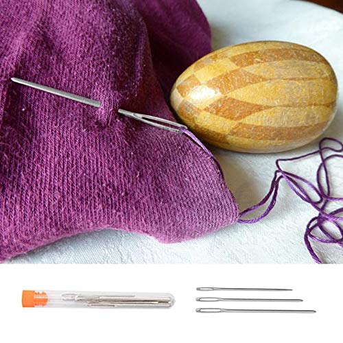 Knitting Needle Set, Bcmrun 22Pcs 2Mm(B)-8Mm(L) Straight Single Pointed Stainless Steel Sweater Needles Set(11Pair-11 Size,9.8 Inch) With Locking Stitch Makers Large-Eye Needles Measure Tape (25Cm) #TOP6
