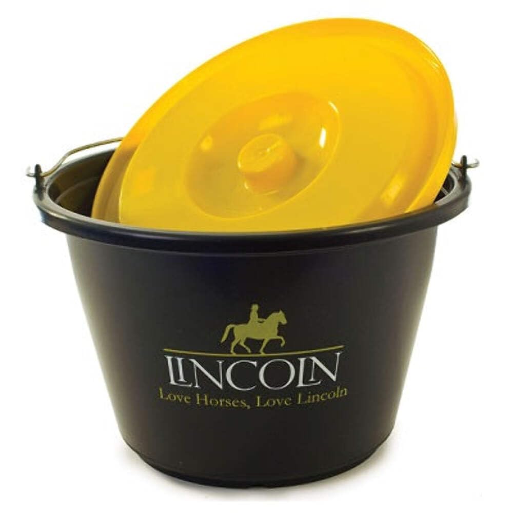 Lincoln Litre Bucket - With Lid Black/Yellow Size 18