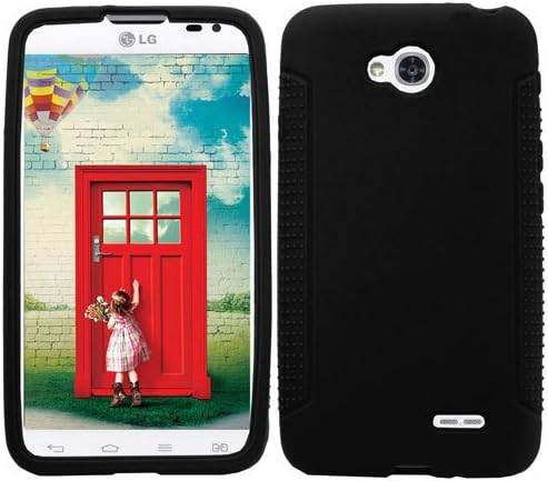 Mystcase (TM) For T-Mobile LG Optimus L70 Rubber SILICONE Soft Gel Skin Case Phone Cover + Screen Protector (Black)