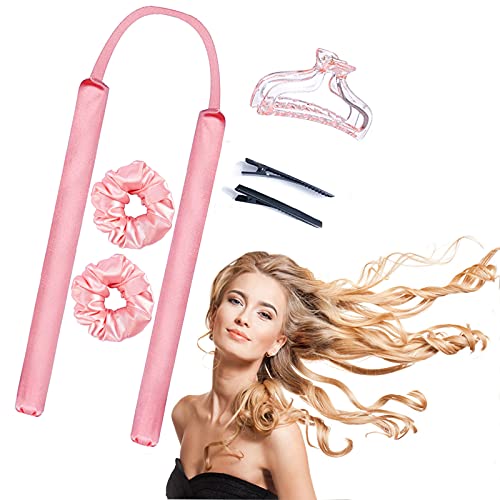 Heatless Curlers Hair Roller Women Foam Hair Rollers, No heat Hair Curlers for Long Hair, Sleeping Hair Rollers,Silk DIY Hair Styling Tools for Natural Hair with Clip, Curling Ribbon and Flexi Rods