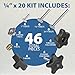 46 Piece T Track Bolts and Knobs Kit, 1/4
