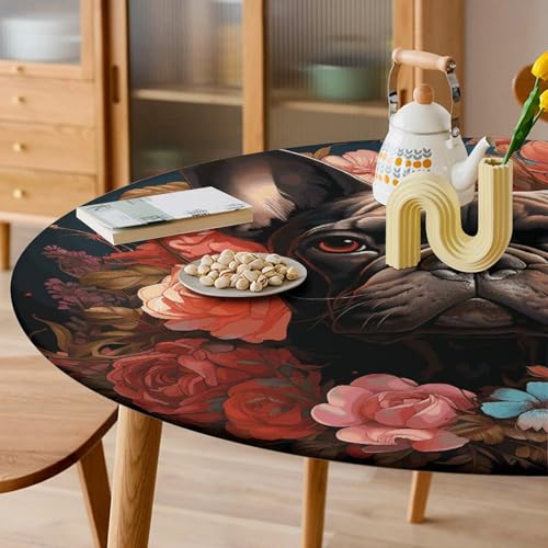 Nappe ronde ajustée imperméable pour protéger la table des enfants - 7