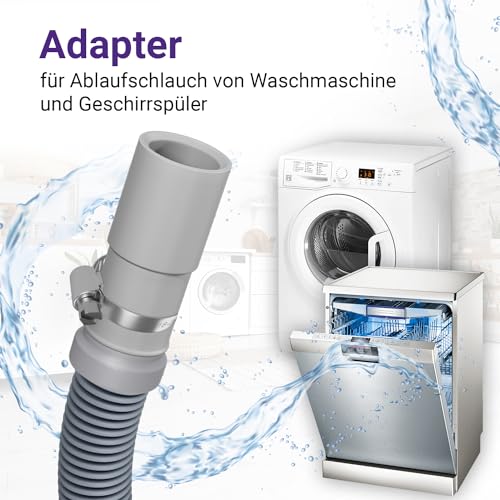 Viоks.pro Waschmaschine Ablaufschlauch Adapter 21 auf 19 mm Ø - Wasserschlauch Adapter für Abwasserschlauch Waschmaschine, Ablaufschlauch Spülmaschine