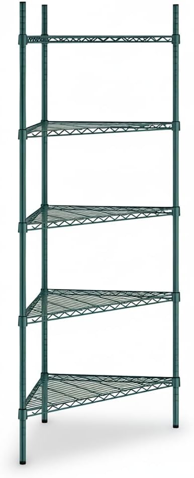 33" W x 24" D x 34" H NSF Black Triangle Heavy Duty Corner Shelving Kit, 3-Shelf Adjustable Wire Rack