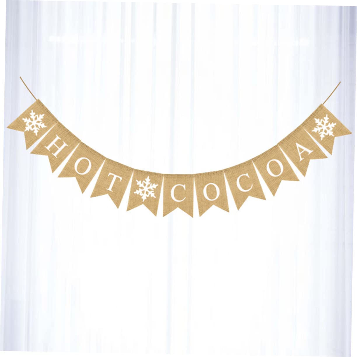 MAGICLULU 3pezzi Festone Natalizio Retro Juta con Stampa Letteraria Bandierine Forma di Ghiacciolo e Fiocco per Decorazione di Feste di Natale e Ambienti Festivi