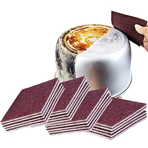 auons 20pcs Nano Carborundum Sponge Emery Sponge Brush Clean Eraser Scrub Kitchen Magic Cleaning Sponge for Removing Rust Cleaning Pots and Pans Household Cleaning Tool