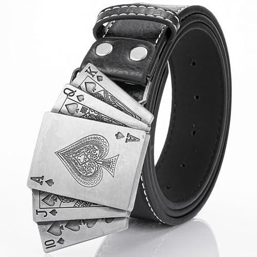 Skull Leather Belt, Waist Band Metal Skeleton Buckle Studded Rivet Belt Western Y2K Decorative Waistband4