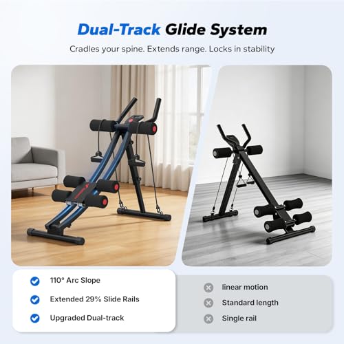 Image of MERACH Ab Machine, Adjustable Ab Trainer for Home Gym, Foldable | 10 Exercise Levels with LCD Monitor, 440 LBS Capacity for Stomach Workout and Joint-Friendly Core Training