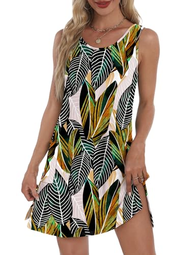 Image of BKRIVE Coverup Summer Dresses for Women 2026 Eyelet Casual Loose Sleeveless Sundresses Tank Dresses with Pockets
