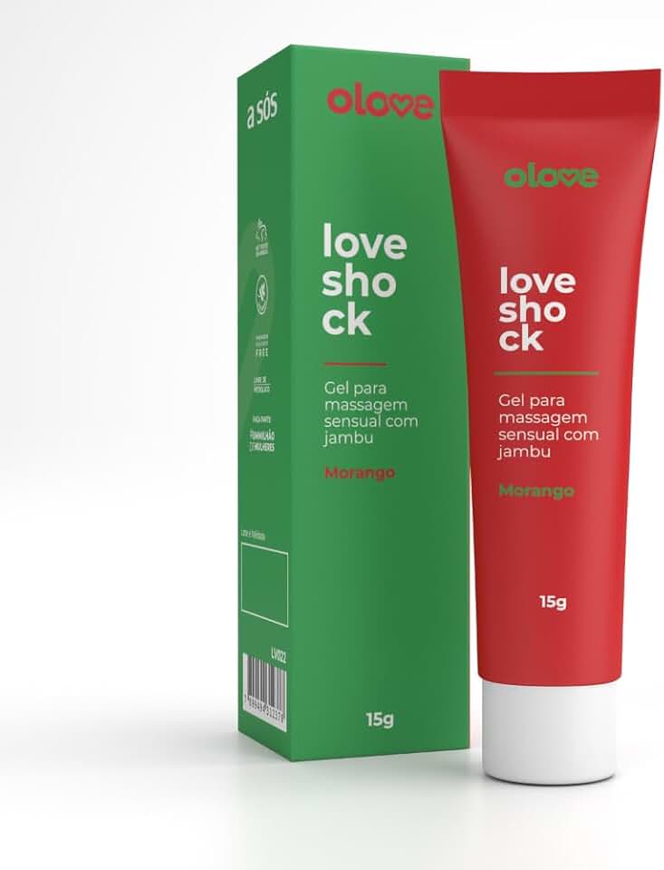 A SÓS - Gel Excitante Beijável Loveshock Morango Olove- 15 g