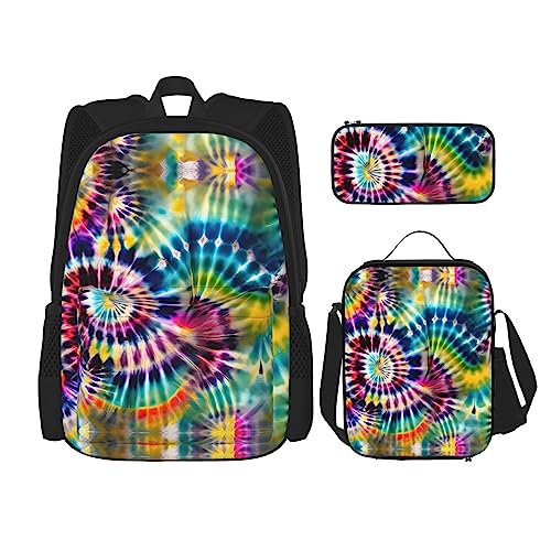 Ensemble sac à dos d'école OdDdot imprimé bateau pirate fantaisie et tie-dye