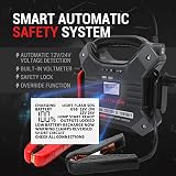 AUTOGEN 10000A 12V/24V Jump Starter 42000mAh Lithium Iron Phosphate (LiFePO4), Booster Charger for (All Gasoline & 15L Diesel Engines) with Smart LED Screen Built-in LED Light - 5