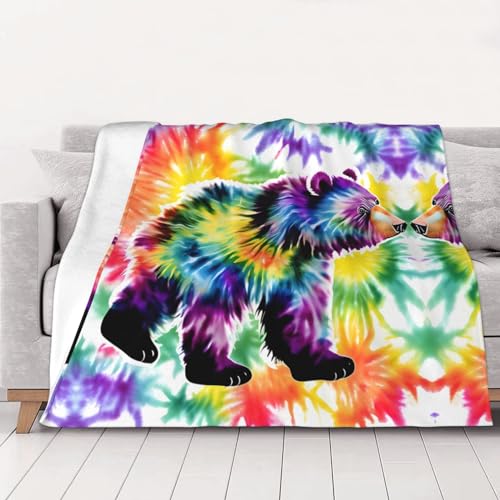 Parure de lit en flanelle Bear Dancing couverture en microfibre 101x76 cm