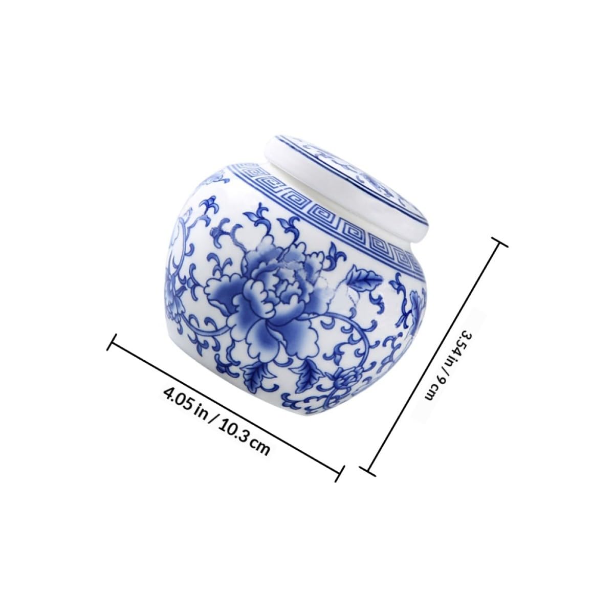 Lata de Té de Cerámica Azul y White con Cierre Hermético