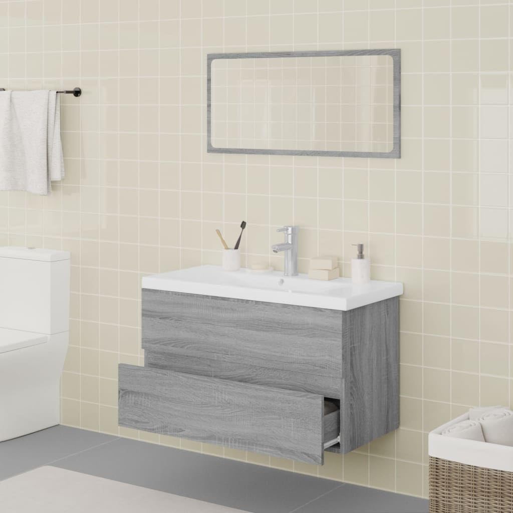 SKM Badmöbel-Set Grau Sonoma Holzwerkstoff, Weight: 36.7 kg, 3120349
