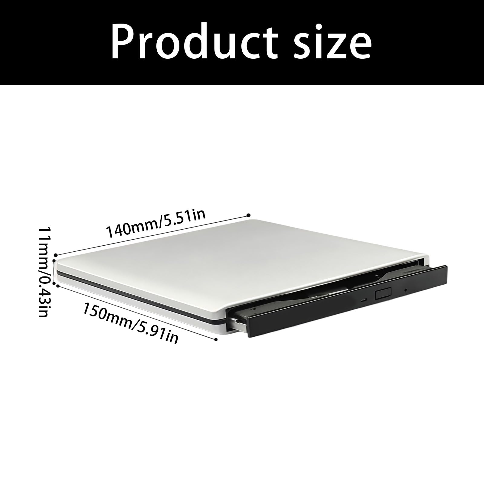 Graveurs de DVD Blu-Ray externes fins portables avec USB 3.0 pour ordinateur portable de bureau en aluminium externe BluRay Drive
