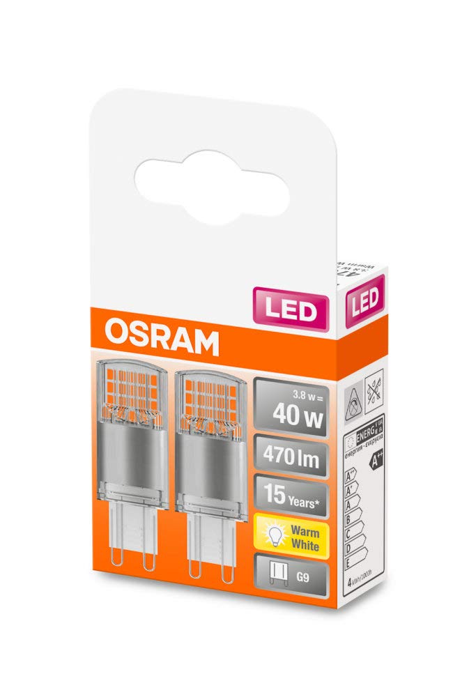 OSRAM 20 x LED PIN G9 | Lampadina LED G9 3,80 W = 40 W equivalente incandescente | bianco caldo | 2700 K