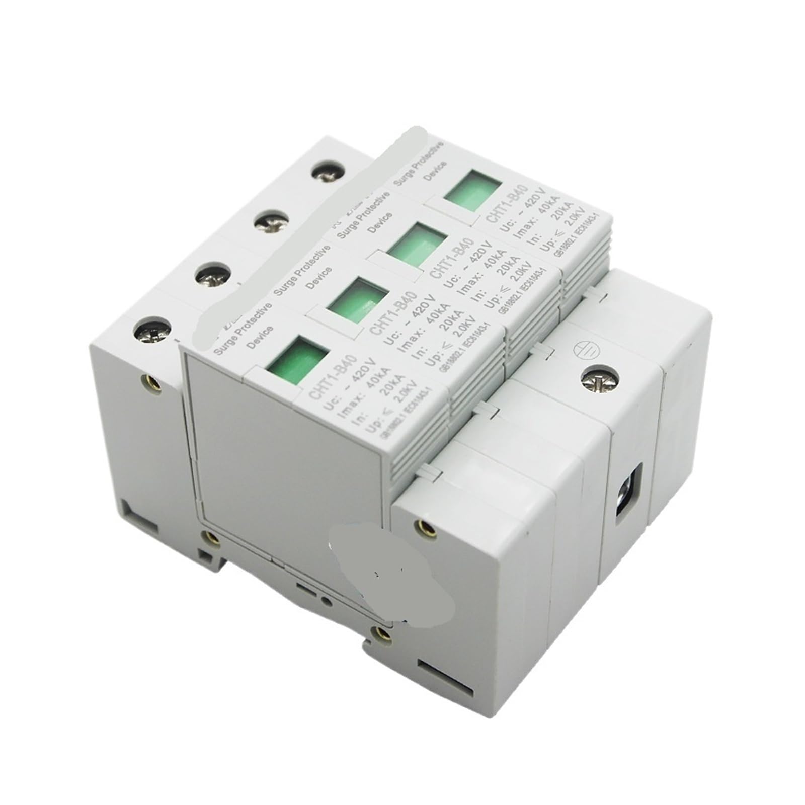 Disyuntor CHT1-B40 AC SPD 4P 20KA ~ 40KA Protector contra sobretensiones doméstico Montaje en riel Din Dispositivo pararrayos de protección rayos for sistema fotovoltaico