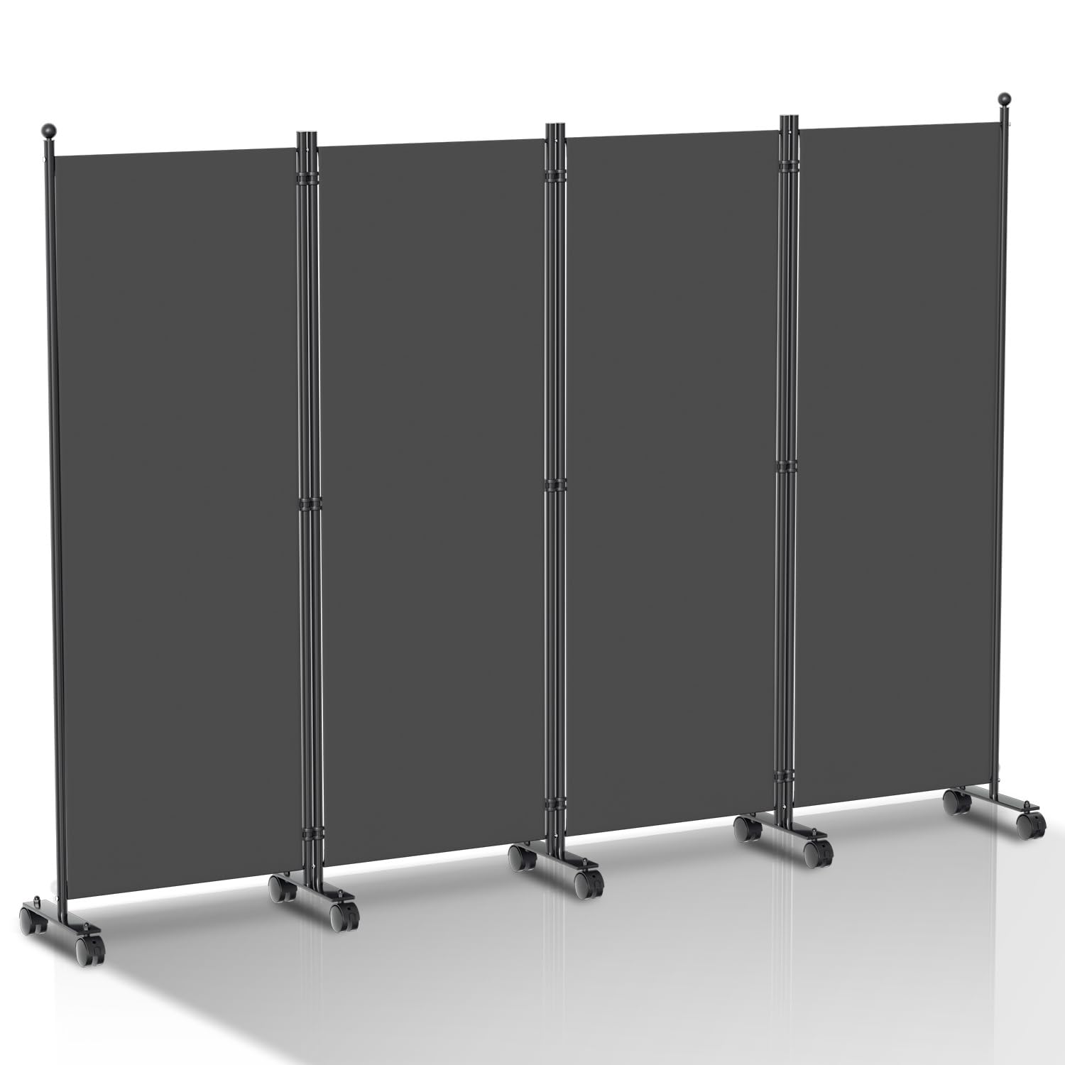 Paravientos con ruedas, flexible de 4 partes, protección de privacidad, 228x181cm ajustable, protección contra el viento, separador de espacios para jardín, muebles de baño, oficinas