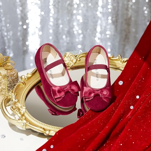 Image of Felix & Flora Toddler Flower Girl Dress Shoes - Girl Ballet Flats Party School Shoes Wedding