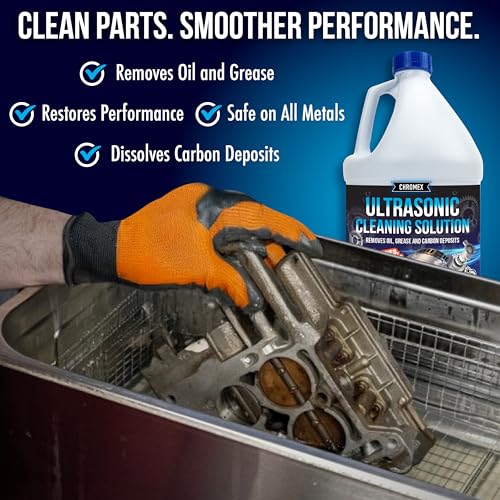 Image of Chromex Ultrasonic Carburetor & Engine Parts Cleaning Solution - Concentrated Degreaser for Aluminum, Brass & Steel - 1 Gallon