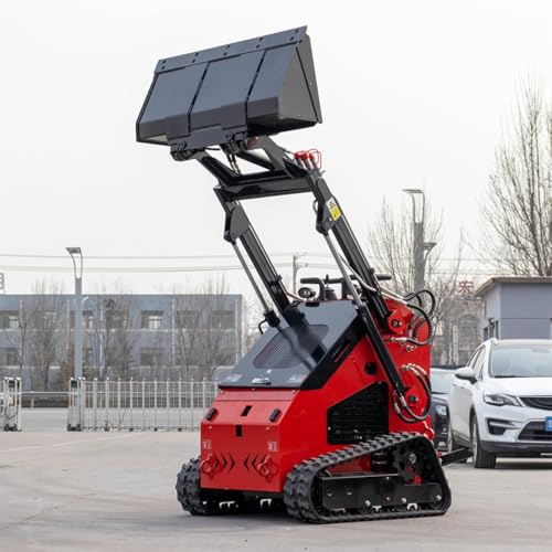Minicargadora con orugas para paisajismo, construcción pequeña y uso agrícola