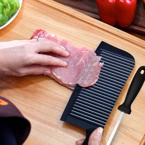 Image of Machado Forging Serbian Chef Knife Set - 12 inch Full Tang High Carbon Clad Steel Butcher Cleaver with Knife Sharpener - Perfect for Vegetables, Fish, Meat - Ideal for Kitchen, Hotel, Restaurant