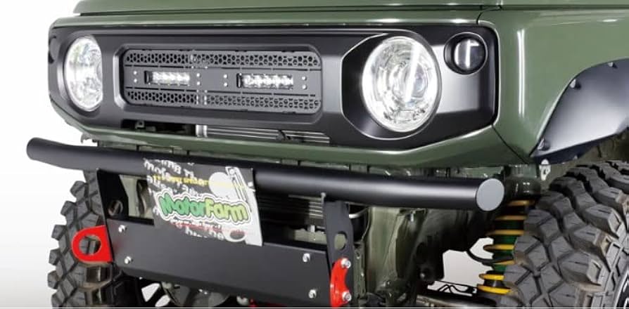 ジムニー　ja11 フロントバンパー　モーターファーム Motor Farm モーターファーム スチール曲バンパー フロント用