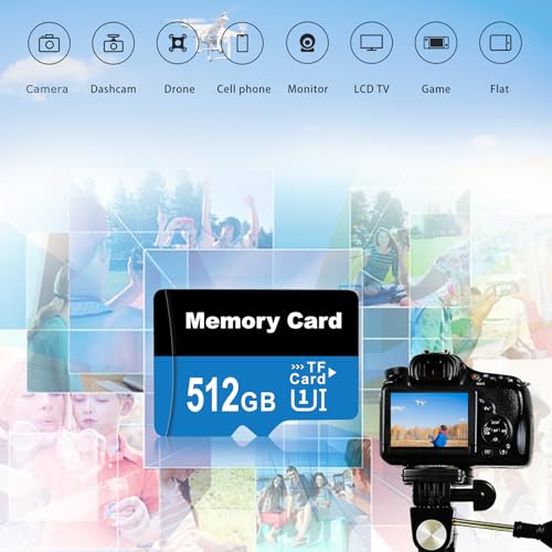 dolrun SD Karte 512 GB - Speicherkarte SD-Karte 512GB Mini SD Karte Externe Datenspeicher Memory Karte für Laptops, Kameras, Android Handy – Bild 6