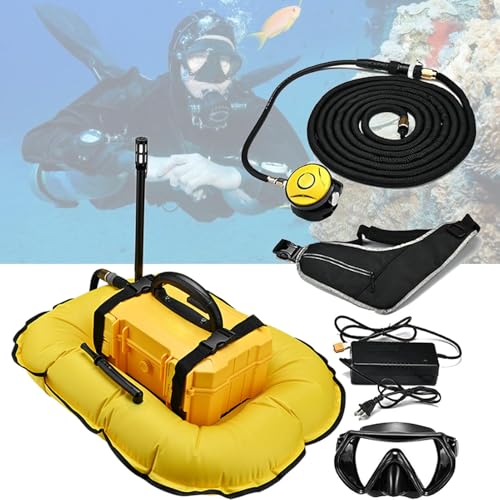 LYDZUSDP Scuba Diving Ventilator,Tankless Diving System,Portable Rechargeable Scuba Diving Tank,Waterproof Air Compressor,Swimming Pool Toys(Yellow D4000)