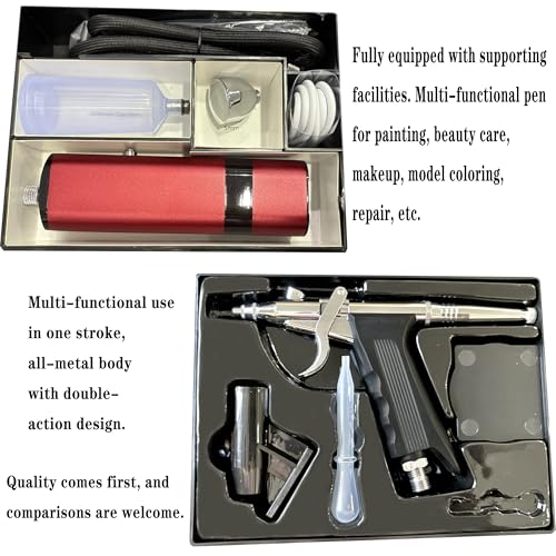 Image of I-BEAUTEE Portable Cordless Airbrush Kit with Compressor, high air Flow Handheld Mini Air Brush Gun Set,Trigger Type High Pressure Air Brush for Painting, Nail Art, Cake, Barber,Model,T-Shirt DIY
