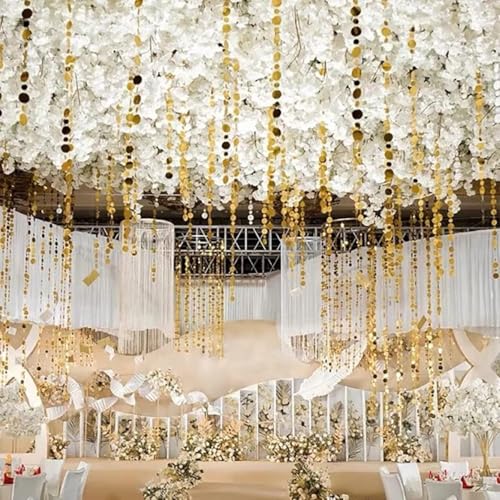 Image of Sparkle Sequin Beaded Curtain, 5 Strips, Silver