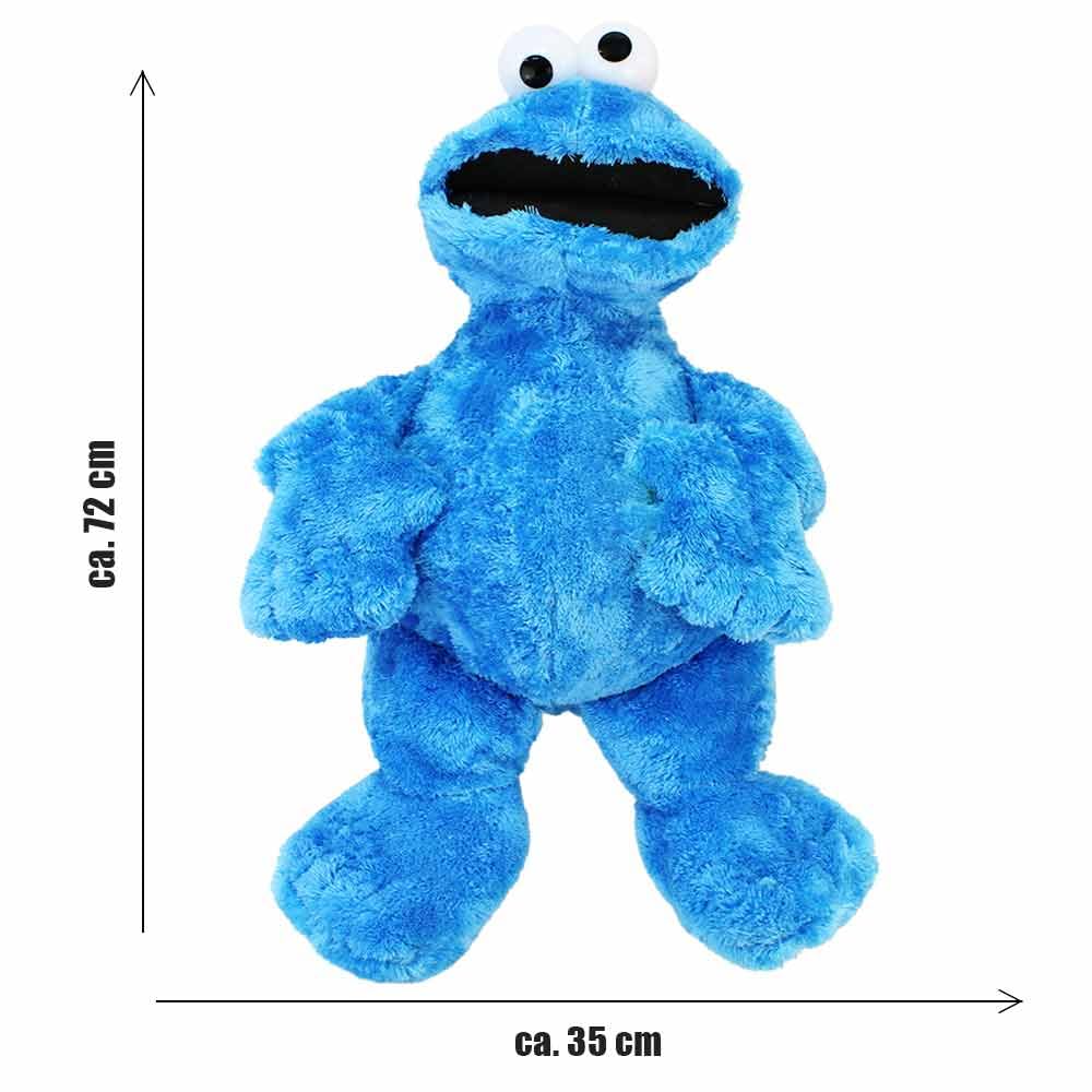 Krümelmonster Kuscheltier, Blau, Plüsch, 72 cm, Sesamstraße Lizenzartikel, Klassische Kunststoffaugen