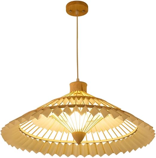 PAZWAHF Chinese Paraplu Bamboe Lamp, Hotel Restaurant Health Club Hall Decoratie Kroonluchter, PVC Imitatie Schapenvacht Lampenkap (E27)