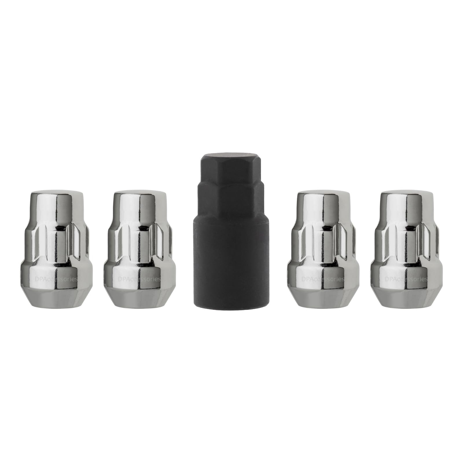 DPAccessories Locking Lug Nuts Compatible with 2016-2021 Hyundai Tucson | for Factory Aluminum Wheels Only | Set of 4 Chrome Wheel Locks & 1 Key |