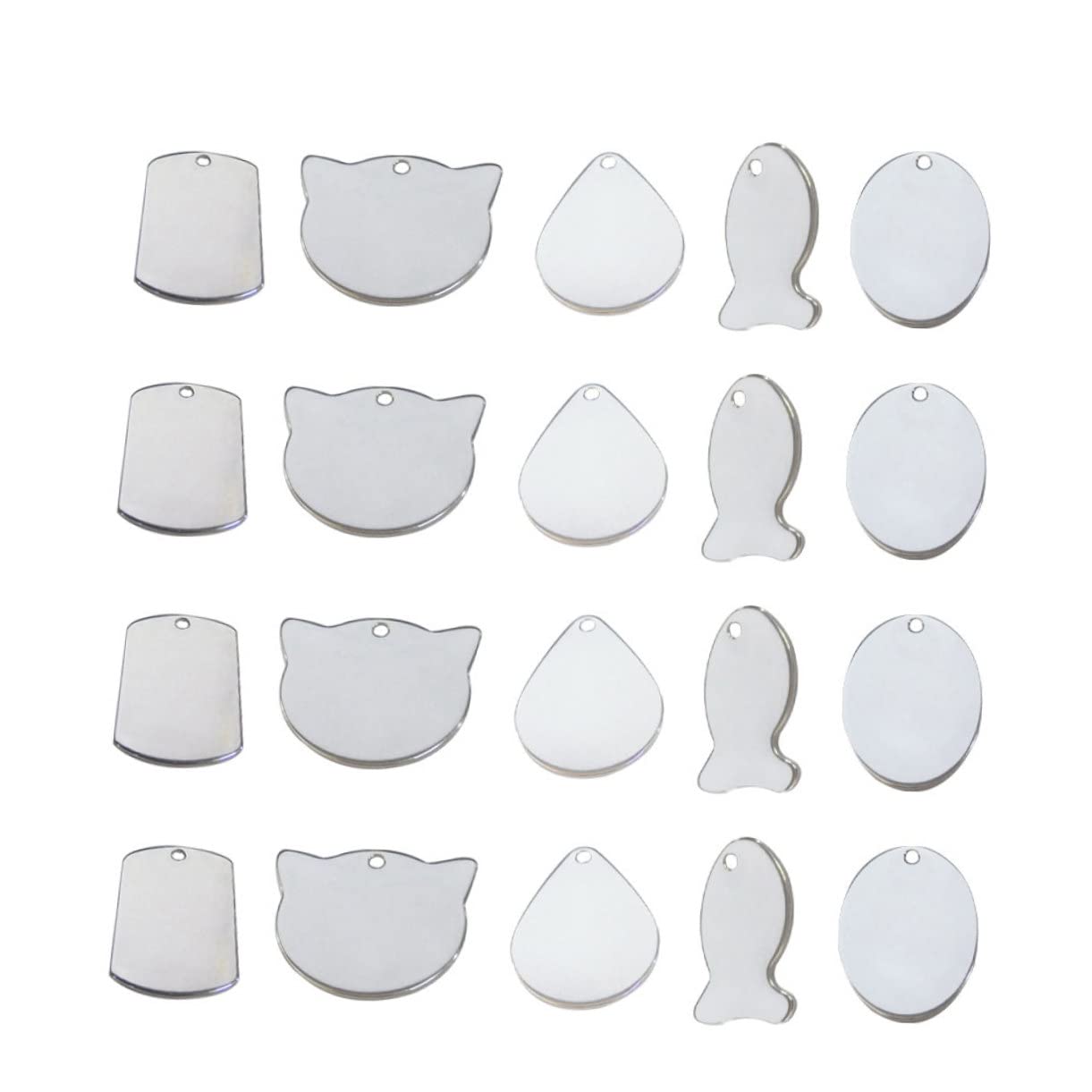 Beaupretty Placas De Identificación De Mascotas Acero Inoxidable 50pcs Colgantes Para Perros Resistentes