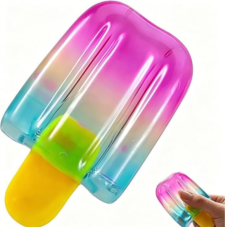 2 PCS Ice Cream Squeeze Squishy,Cute Sensory Stress Relief Toys,Summer Party Favors for Kids Adults,Soft Sensory Fidget Toy for Stress & Anxiety Relief,Birthday Gift & Classroom Rewards