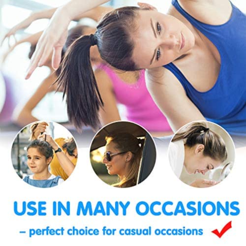 Image of Curated Cart 20 Pcs 2mm Black Hair Ties Bands - Durable Elastic Ponytail Holders for Women, Men, and Girls - Long-Lasting Hair Accessories for Medium to Thick Hair