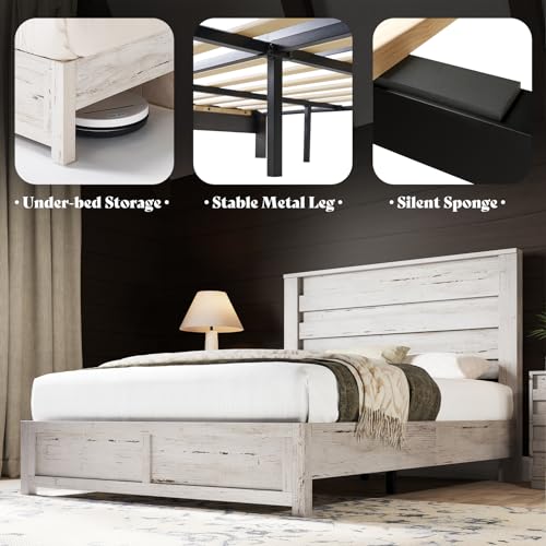 Amerlife 1062010646B Farmhouse Queen Size Bed Frame thumb #6