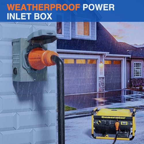 Image of Nilight 50AMP Generator Power Inlet Box Pre-drilled ETL Listed NEMA SS2-50P