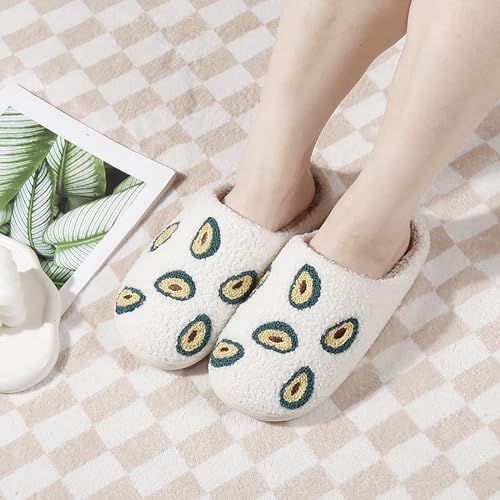 Image of Women's Men's Cute Fuzzy Heart Slippers Memory Foam Fluffy Couple Slippers Cozy House Indoor Outdoor Shoes
