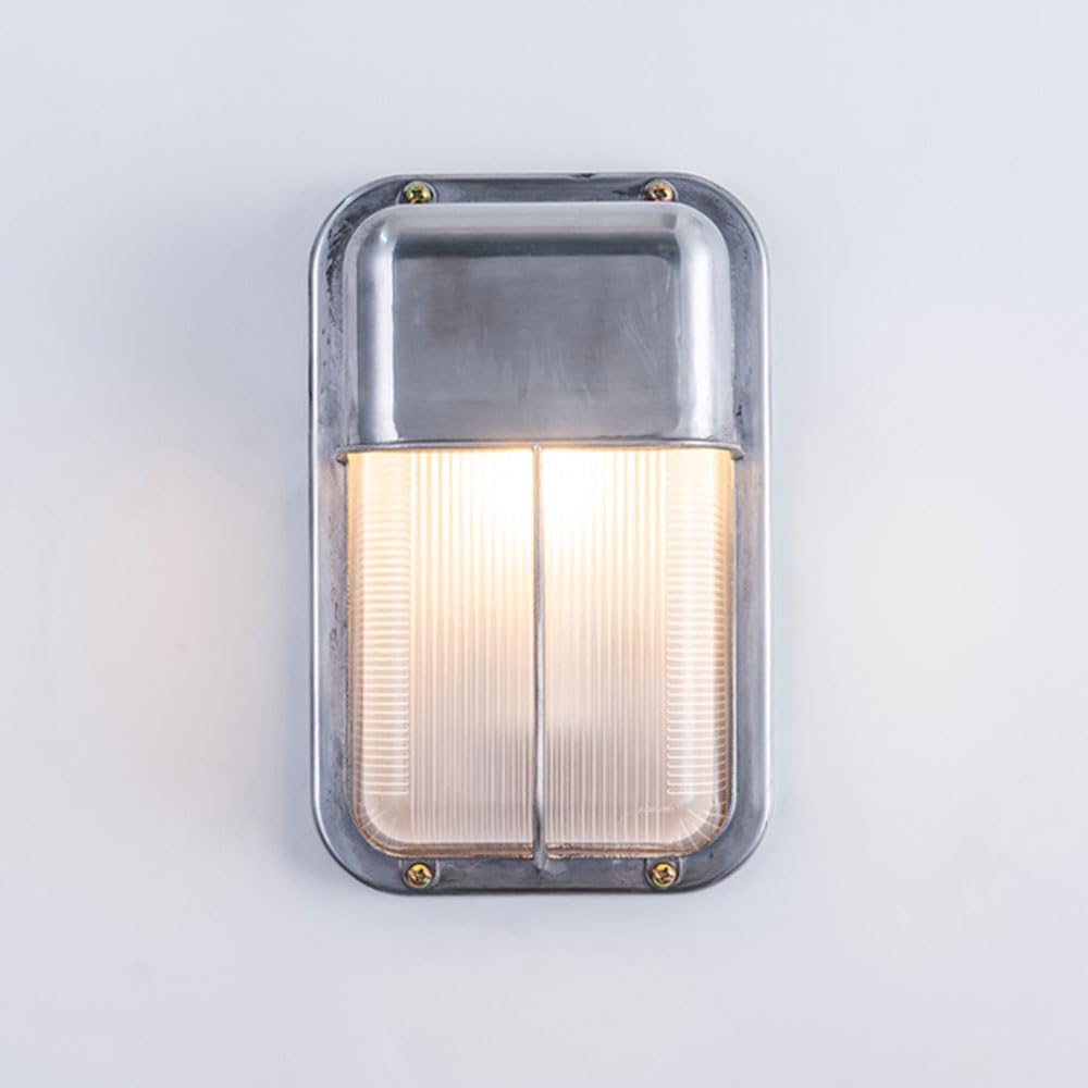 WLBHWL Outdoor Oval Nautical Bulkhead Light, Die Cast Aluminum Anti-Rust Modern Porch Light Fixtures For Wall Or Ceiling, Wet Location, With Frosted Glass Lens